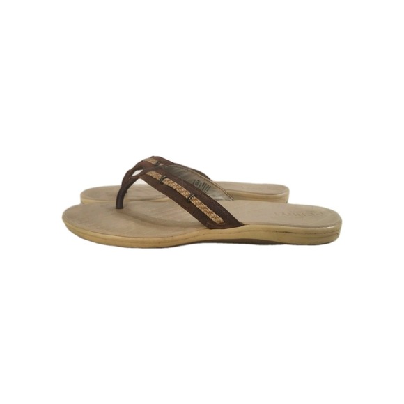 Sperry Top Sider Leather Flip Flop Sandals, Brown, Size 9.5 - Picture 6 of 8